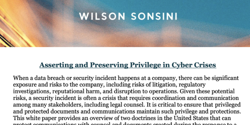 Asserting and Preserving Privilege in Cyber Crises (1)